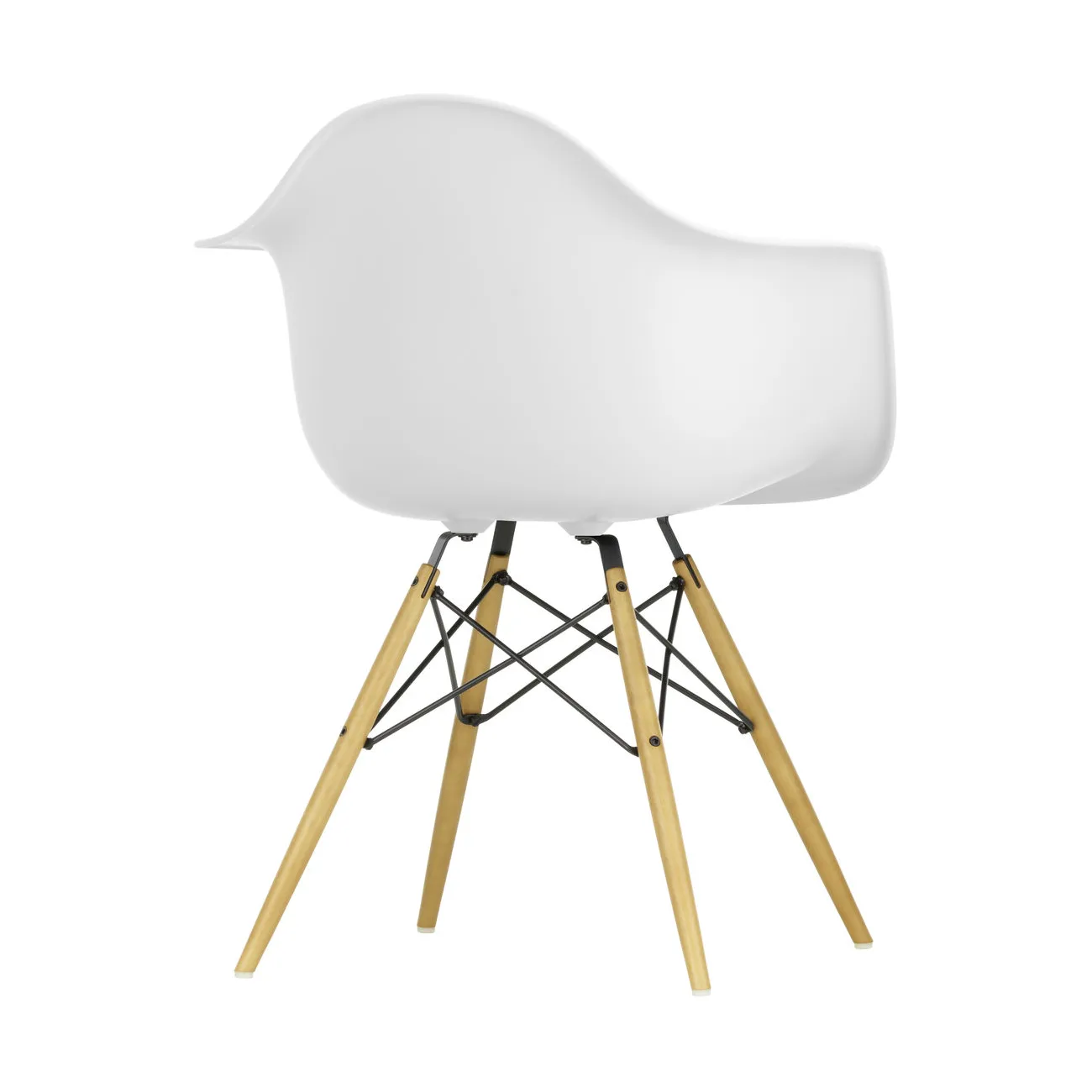 Eames Plastic Armchair RE DAW stol, 85 cotton white-golden maple Vitra
