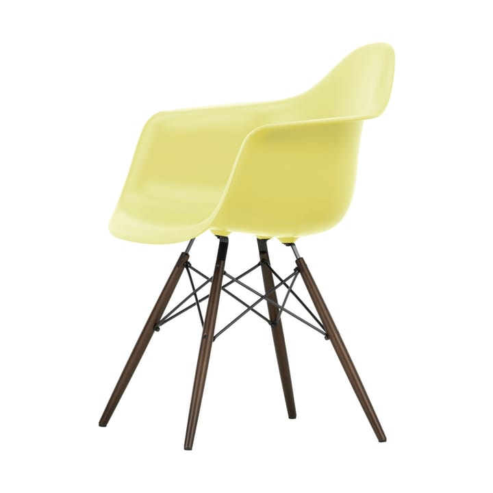 Eames Plastic Armchair RE DAW stol, 92 citron-dark maple Vitra