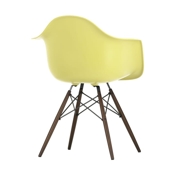 Eames Plastic Armchair RE DAW stol, 92 citron-dark maple Vitra