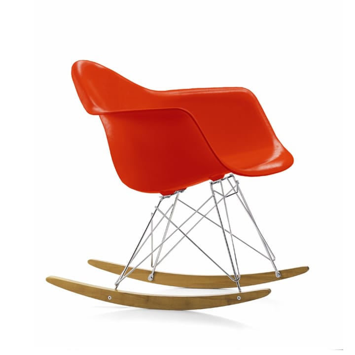 Eames Plastic Armchair RE RAR gungstol - 03 poppy red-chrome-golden maple - Vitra