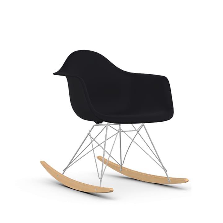 Eames Plastic Armchair RE RAR gungstol - 12 deep black-chrome-golden maple - Vitra