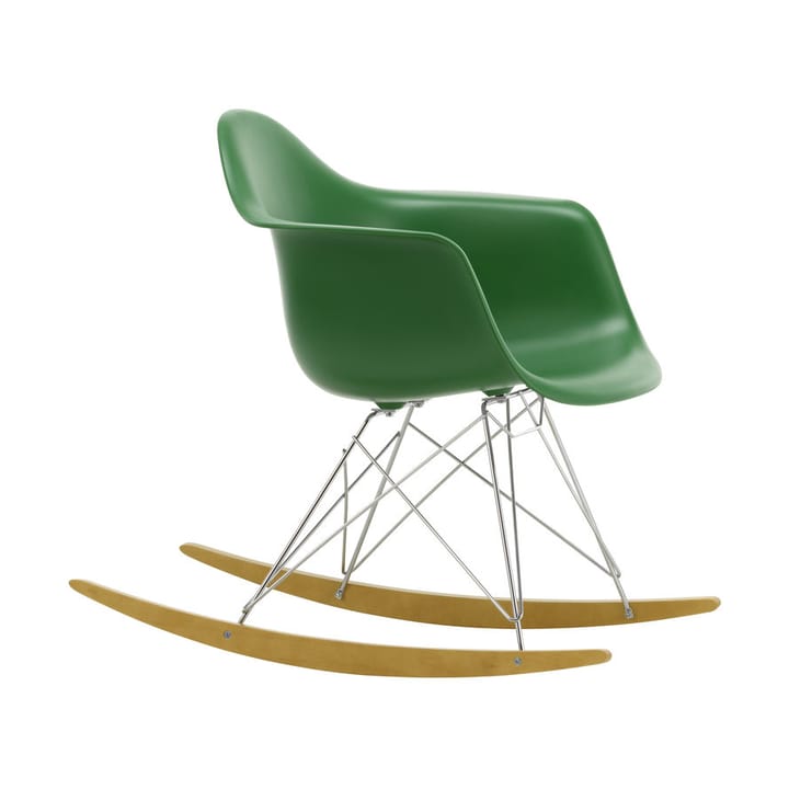 Eames Plastic Armchair RE RAR gungstol - 17 emerald -chrome-golden maple - Vitra