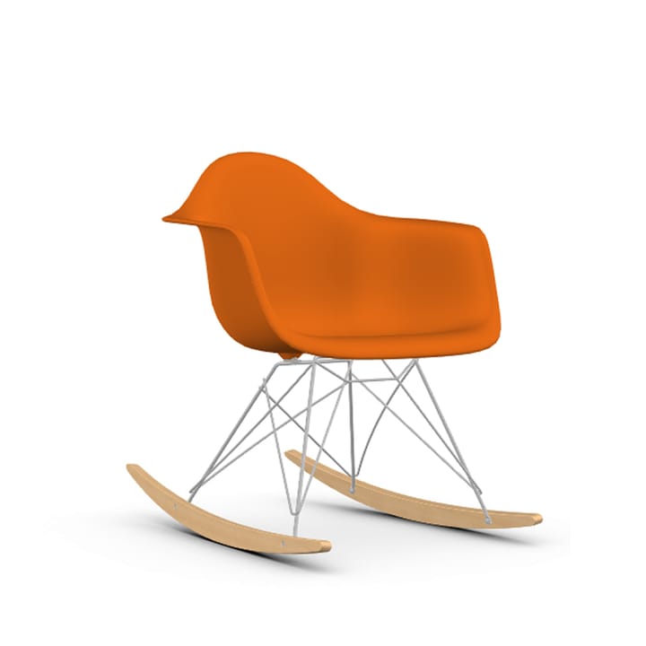 Eames Plastic Armchair RE RAR gungstol - 43 rusty orange-chrome-golden maple - Vitra