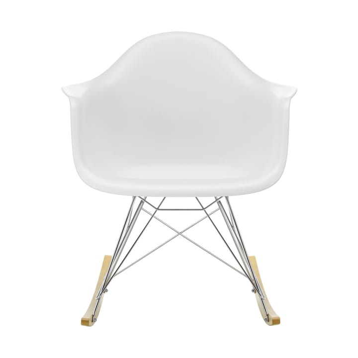 Eames Plastic Armchair RE RAR gungstol, 85 cotton white-chrome-golden maple Vitra
