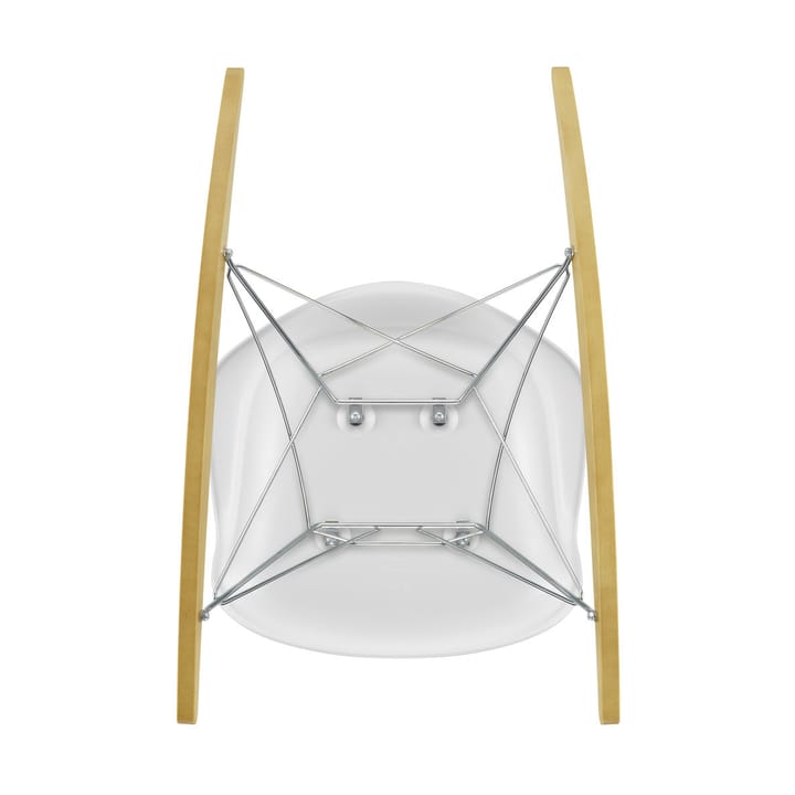 Eames Plastic Armchair RE RAR gungstol, 85 cotton white-chrome-golden maple Vitra