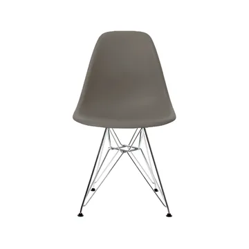 Eames Plastic Side Chair DSR Hard Glides stol  - Granite grey-Chrome - Vitra