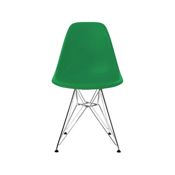 Eames Plastic Side Chair DSR Hard Glides stol  - Green-Chrome - Vitra
