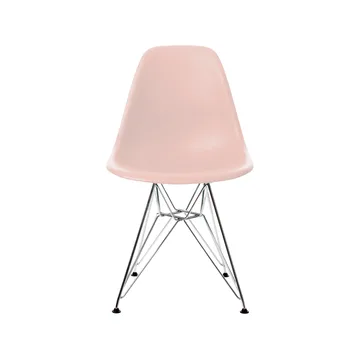 Eames Plastic Side Chair DSR Hard Glides stol  - Pale rose-Chrome - Vitra