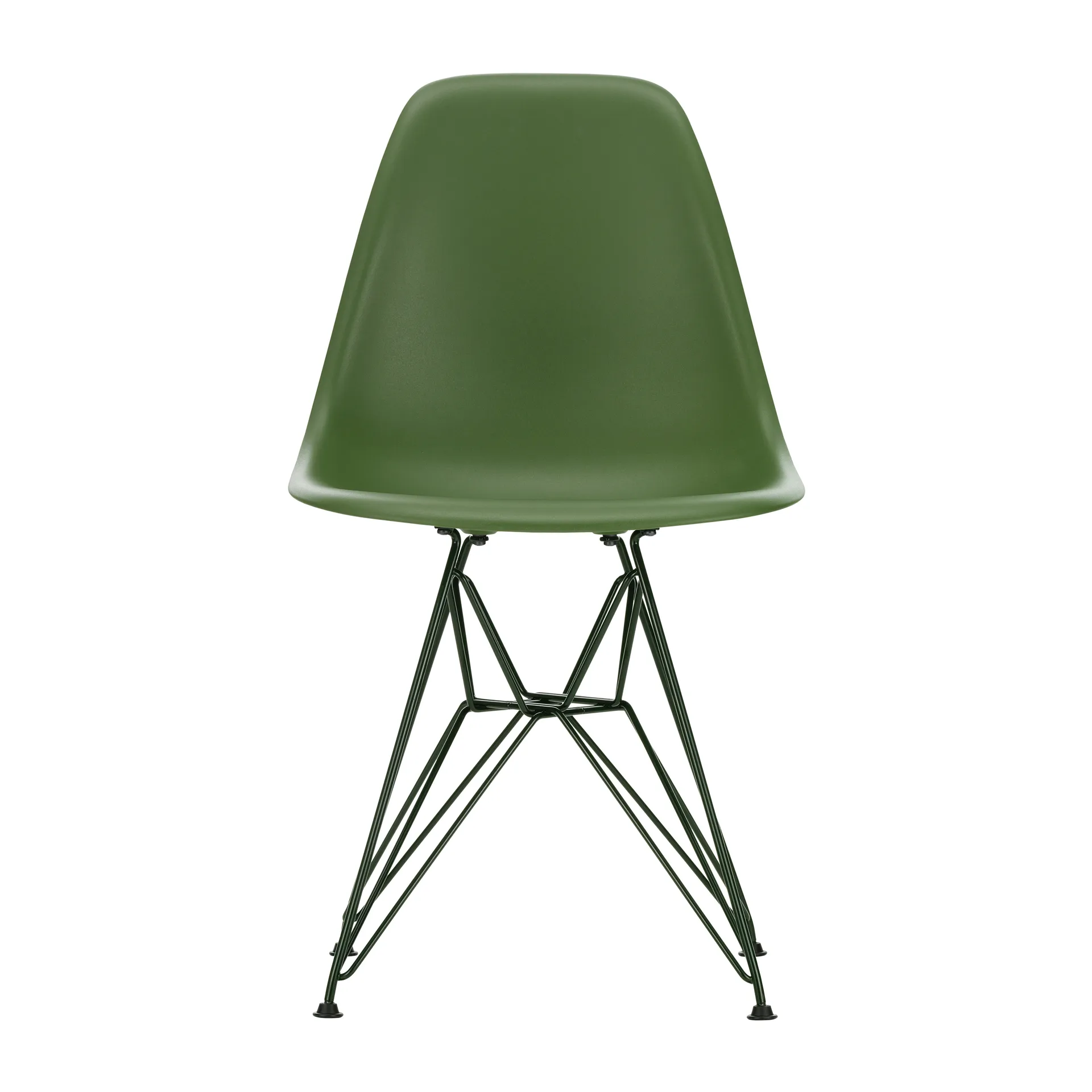 Eames Plastic Side Chair DSR Soft Glides stol , Forest 48-dark green 24 Vitra