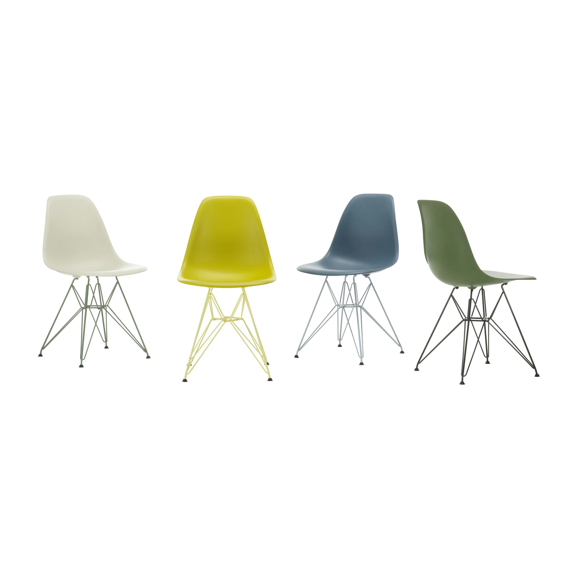 Eames Plastic Side Chair DSR Soft Glides stol , Forest 48-dark green 24 Vitra