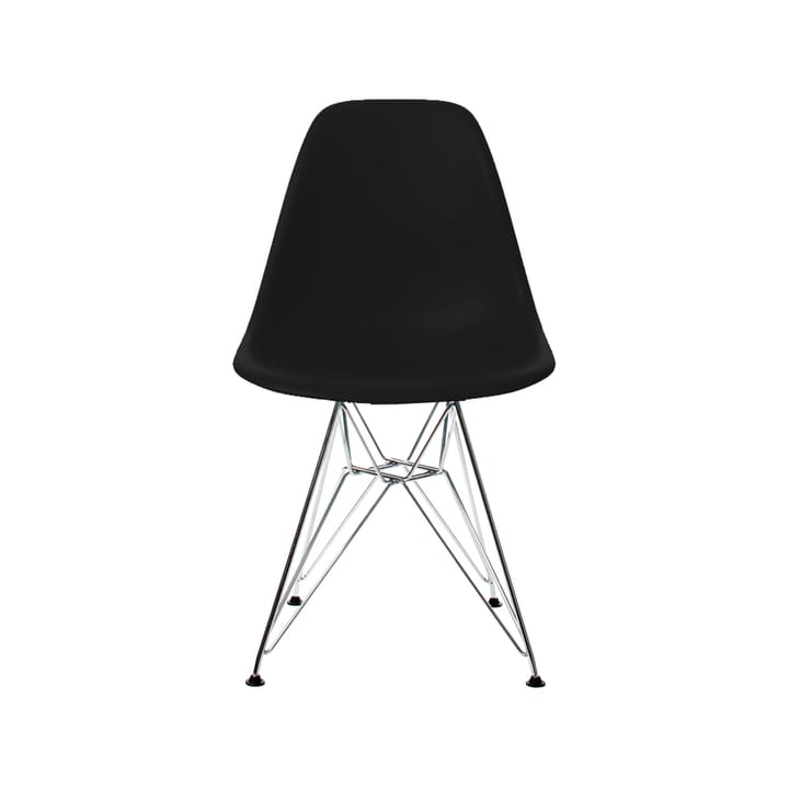 Eames Plastic Side Chair DSR stol - Deep black-Chrome - Vitra