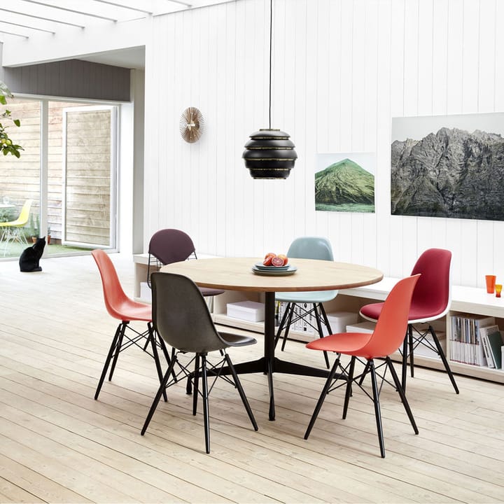 Eames plastic side chair DSR stol klädd sits, Forest-Hopsak 87-Chrome Vitra