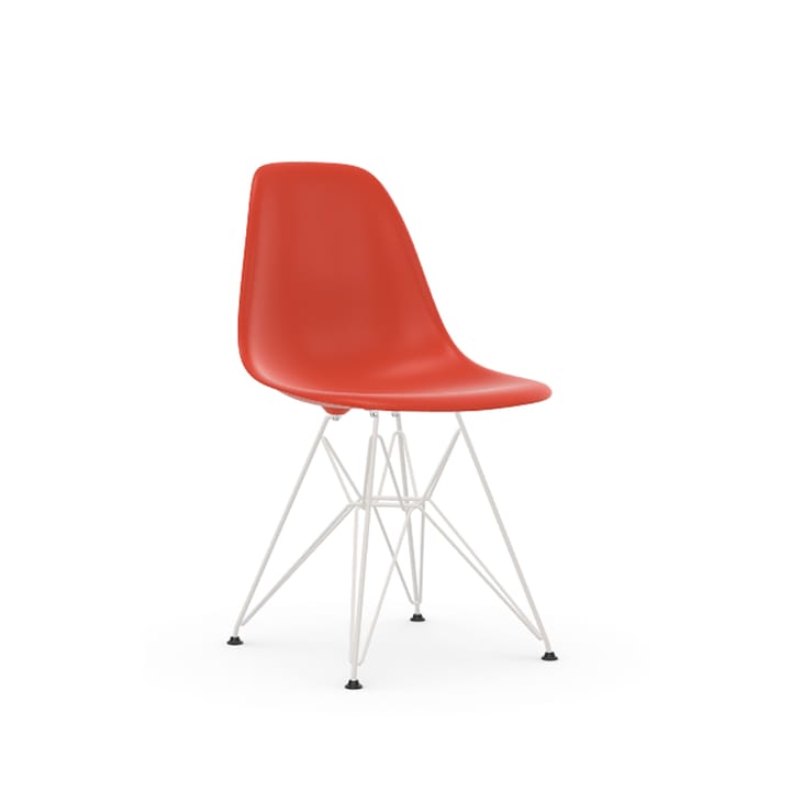 Eames Plastic Side Chair DSR stol - Poppy red-White - Vitra