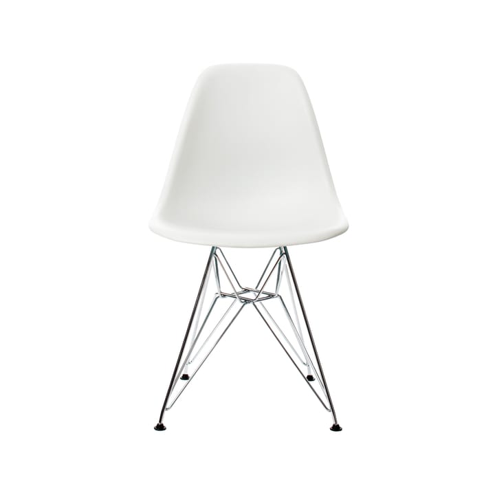 Eames Plastic Side Chair DSR stol - white, kromstativ  - Vitra