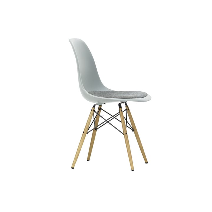 Eames plastic side chair DSW askben klädd sits - Light gray-Hopsak 23 - Vitra