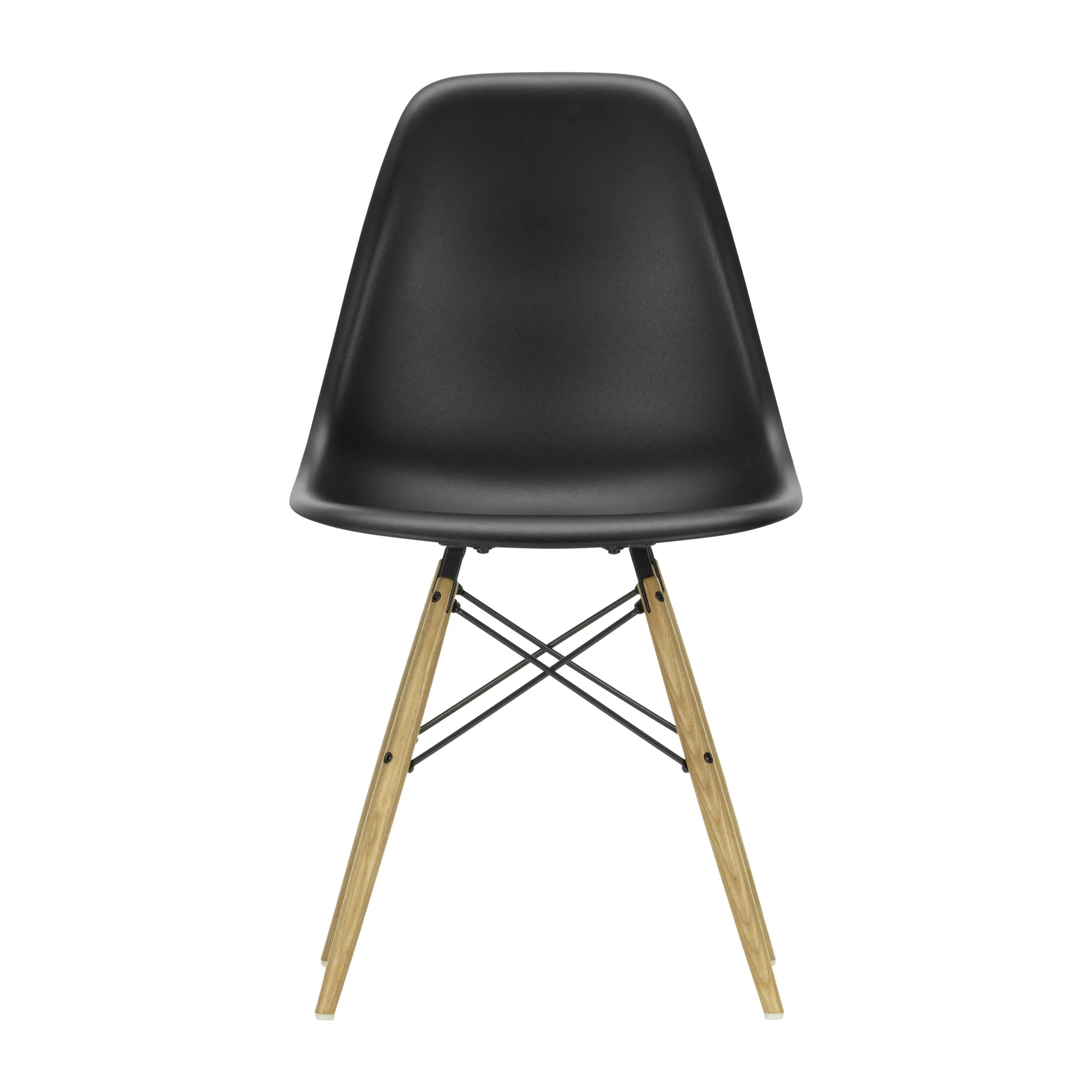 Eames plastic side chair DSW stol askben, Deep black Vitra