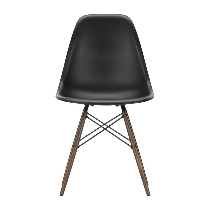 Eames plastic side chair DSW stol brunbetsad - Deep black - Vitra