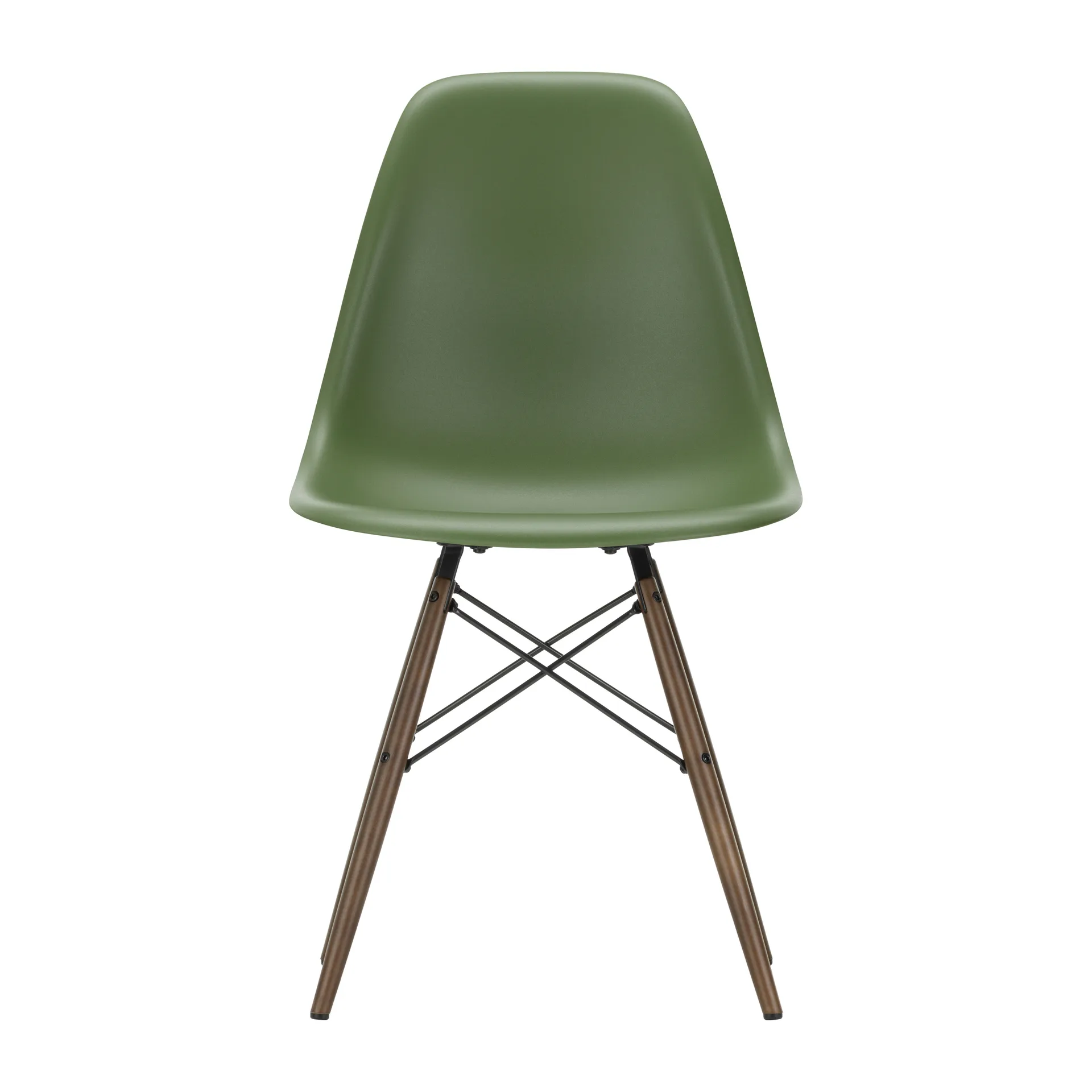 Eames plastic side chair DSW stol brunbetsad, Forest Vitra