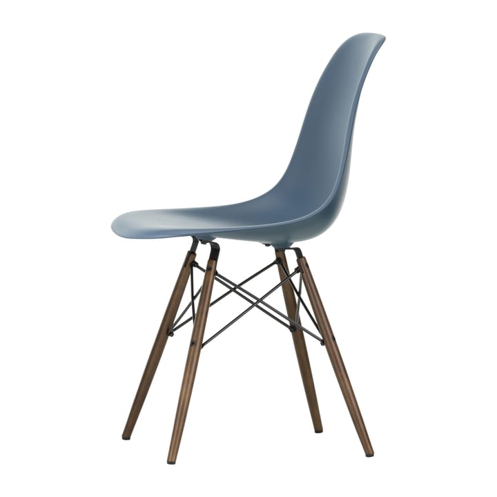 Eames plastic side chair DSW stol brunbetsad - Sea blue - Vitra