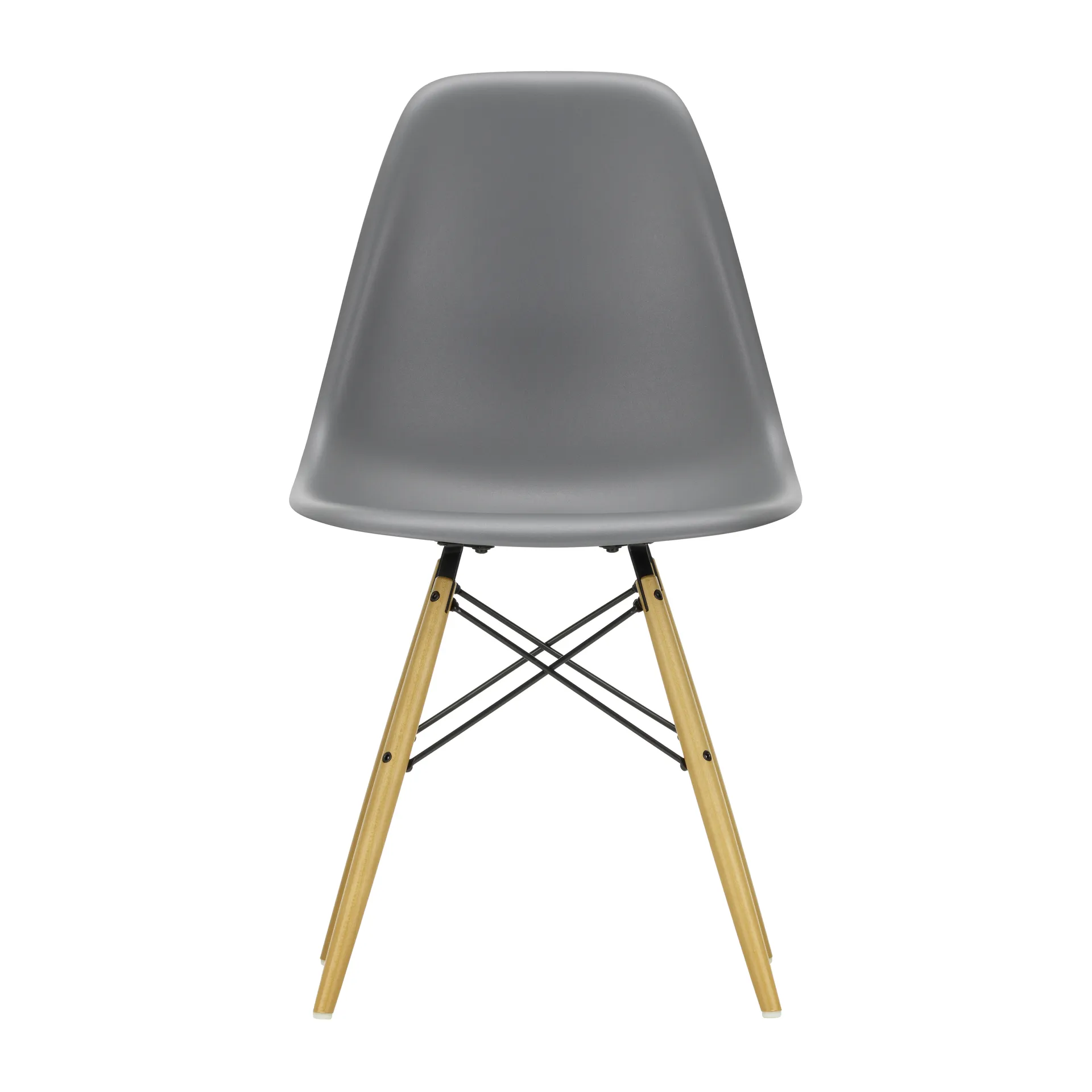 Eames Plastic Side Chair DSW stol lönnben, Granite grey Vitra