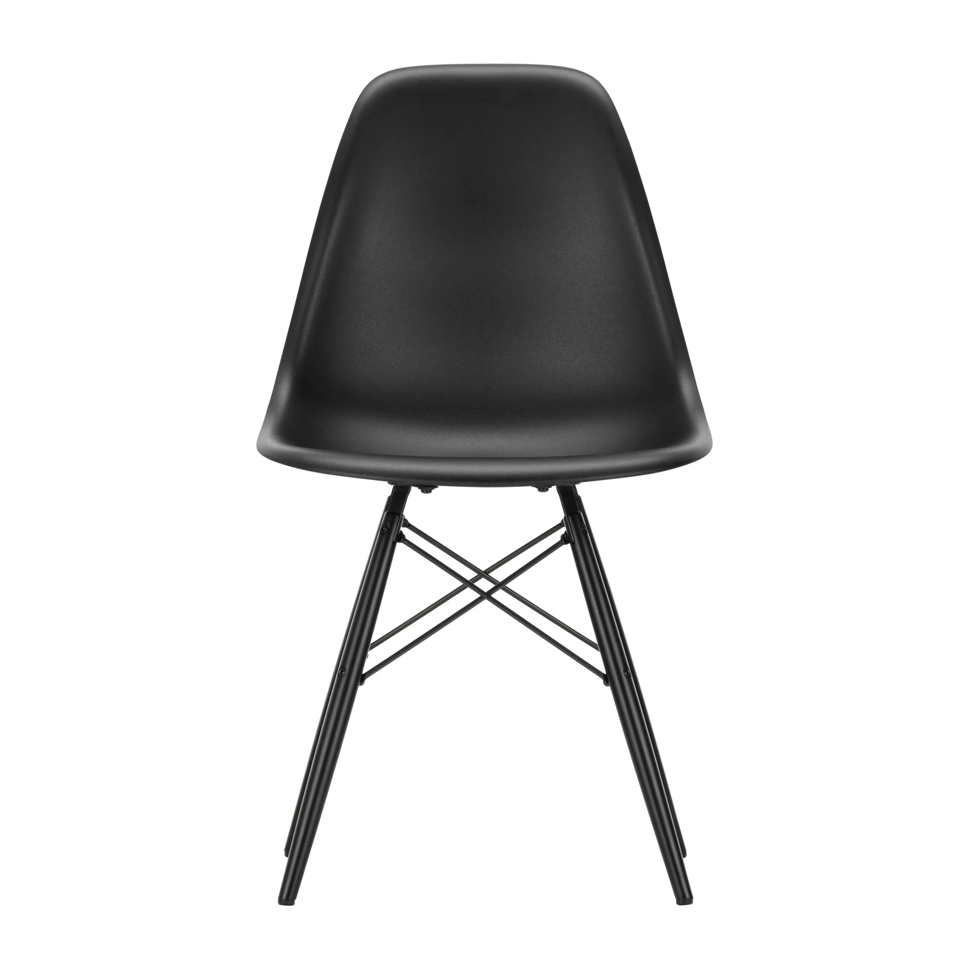 Eames plastic side chair DSW stol svartbetsad, Deep black Vitra