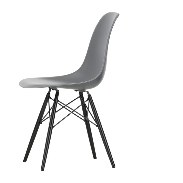 Eames plastic side chair DSW stol svartbetsad, Granite grey Vitra