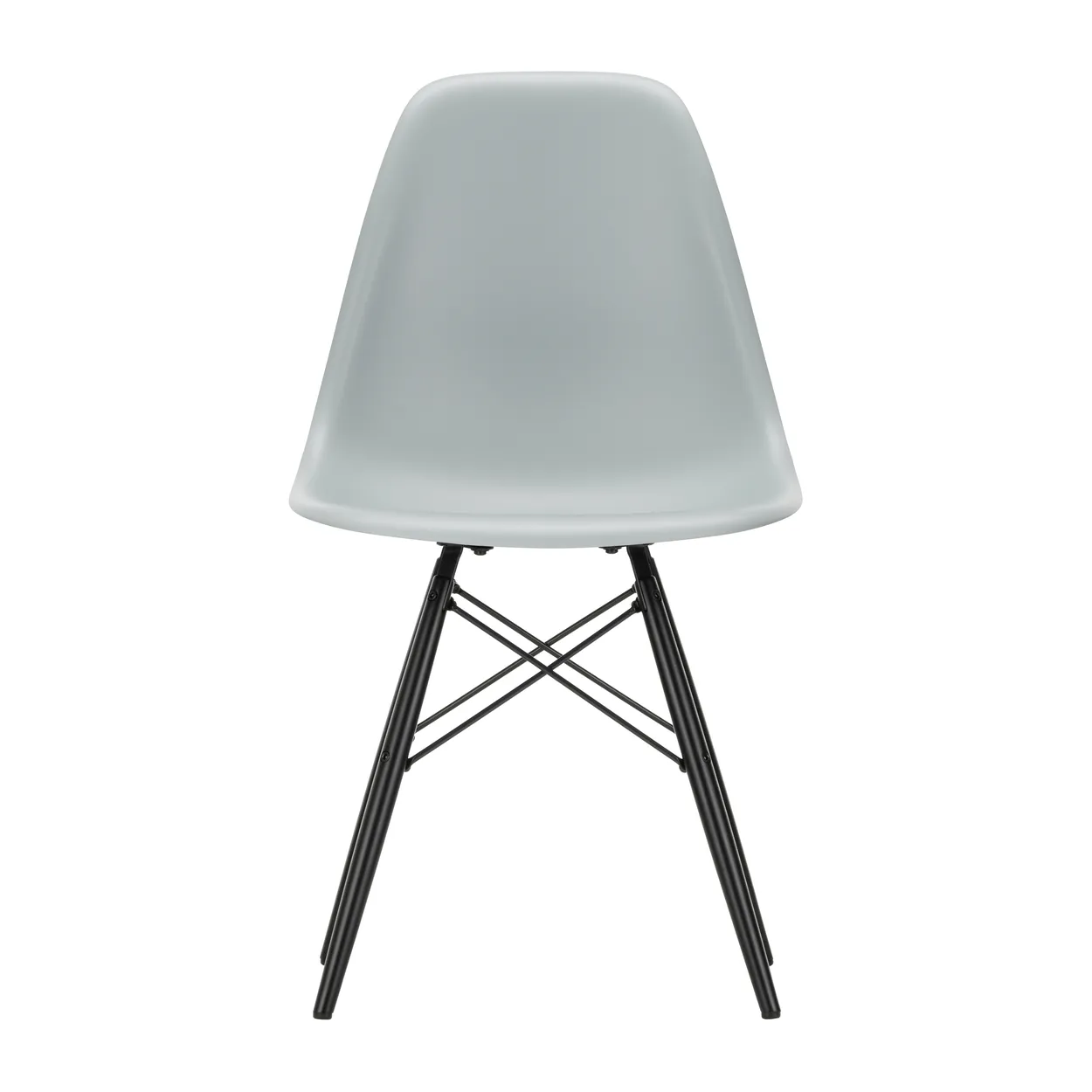 Vitra Eames plastic side chair DSW stol svartbetsad Light grey