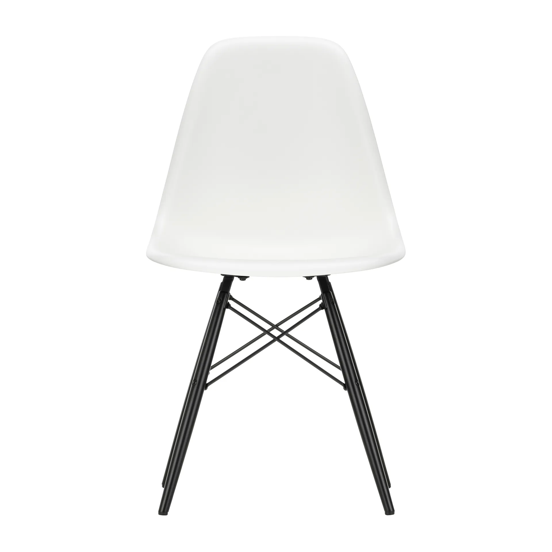 Eames plastic side chair DSW stol svartbetsad, White Vitra