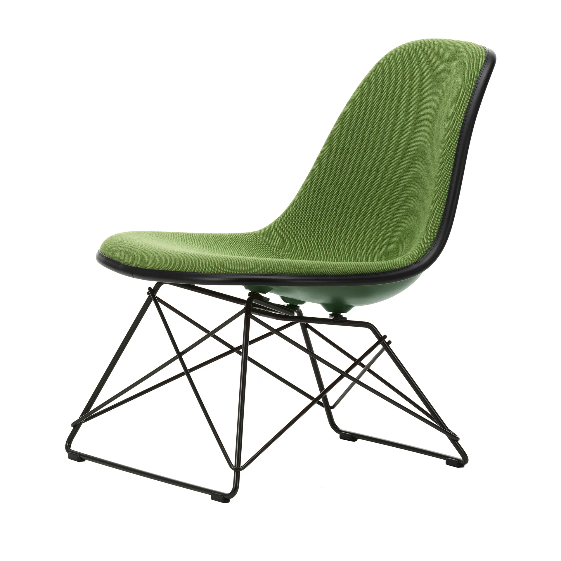 Eames Plastic Side Chair LSR helklädd, Forest-deep black-d.grey Vitra