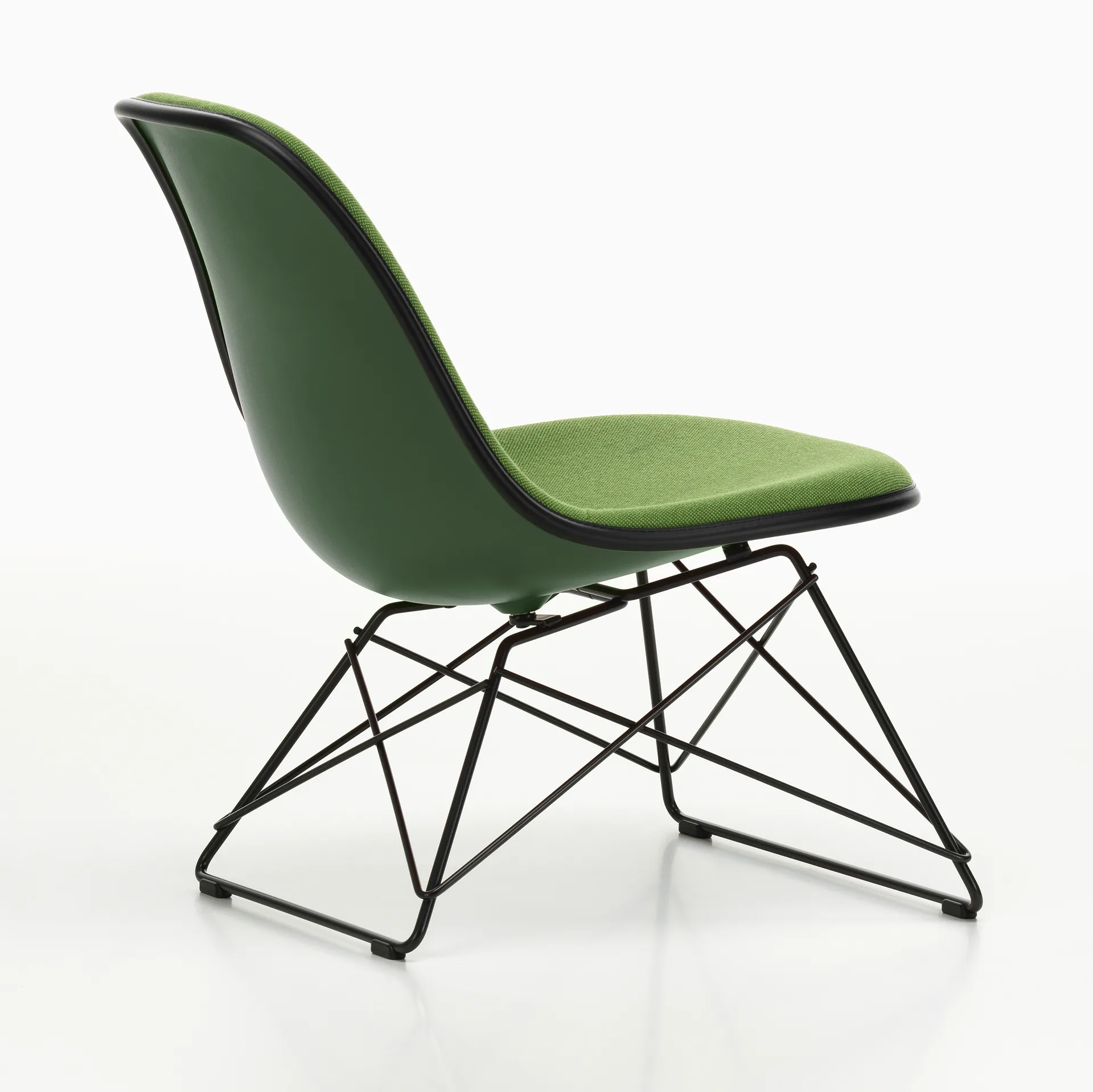 Eames Plastic Side Chair LSR helklädd, Forest-deep black-d.grey Vitra