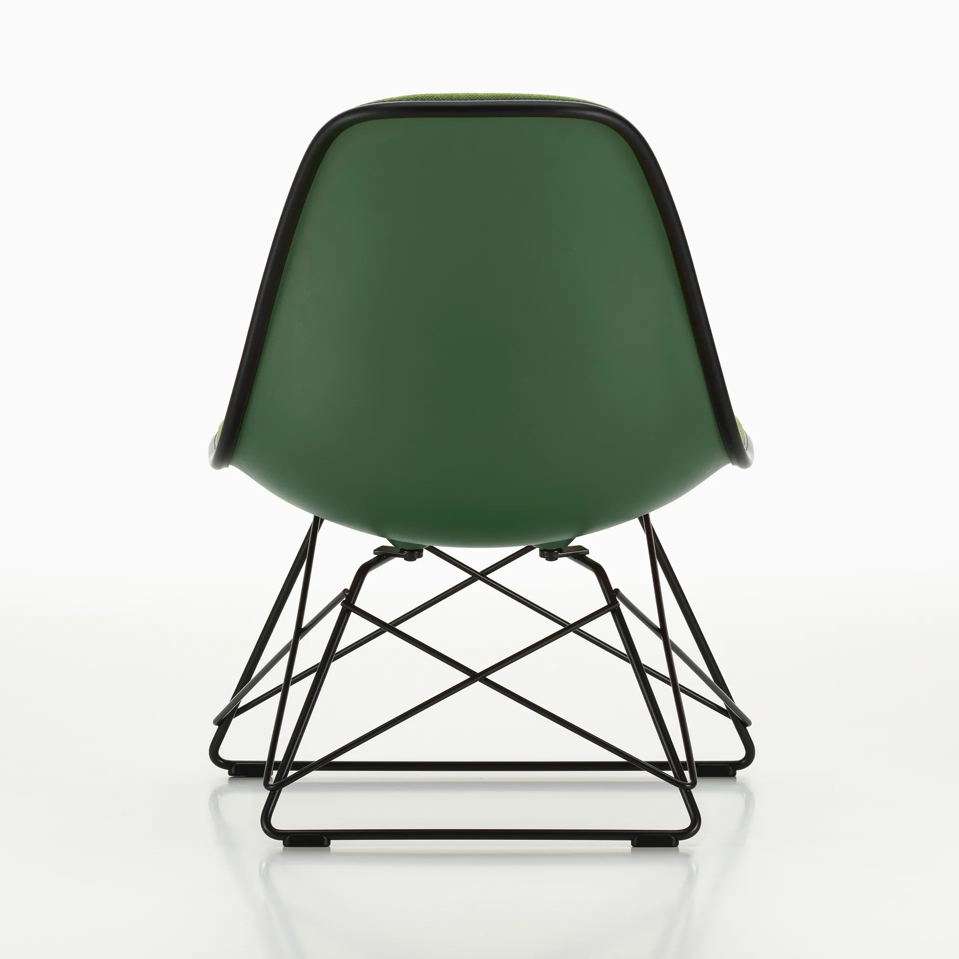 Eames Plastic Side Chair LSR helklädd, Forest-deep black-d.grey Vitra