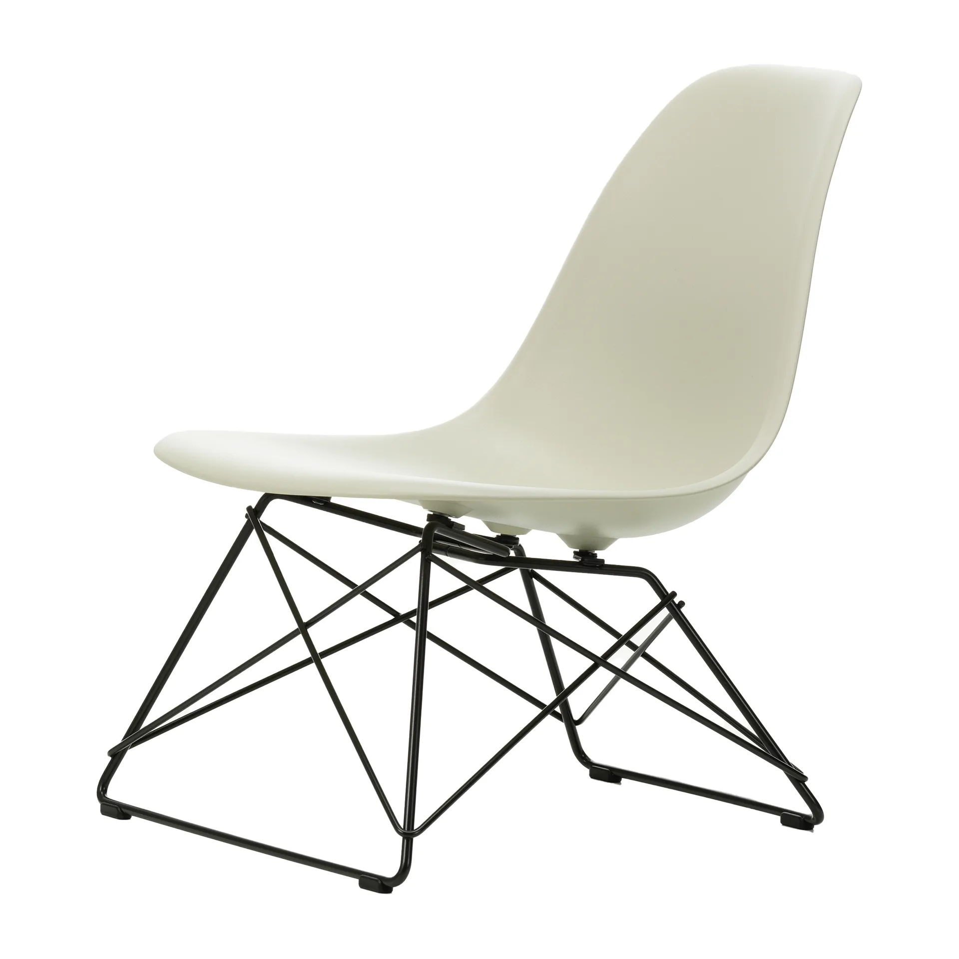Eames Plastic Side Chair LSR loungestol, Pebble-deep black Vitra