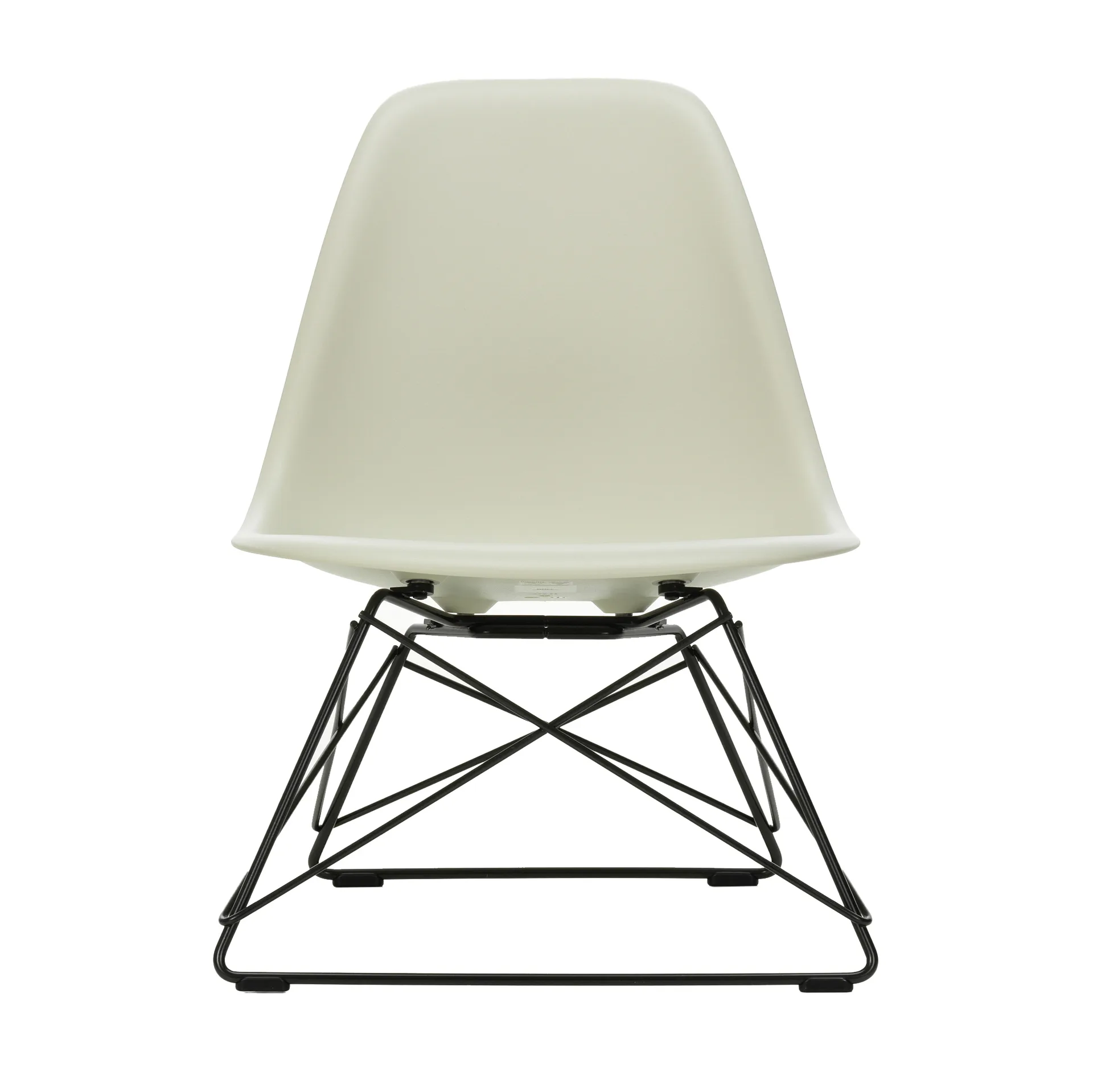 Eames Plastic Side Chair LSR loungestol, White-deep black Vitra