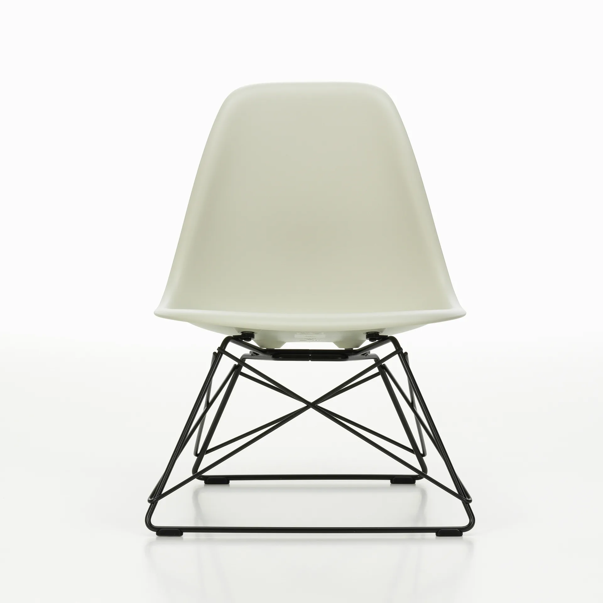 Eames Plastic Side Chair LSR loungestol, White-deep black Vitra