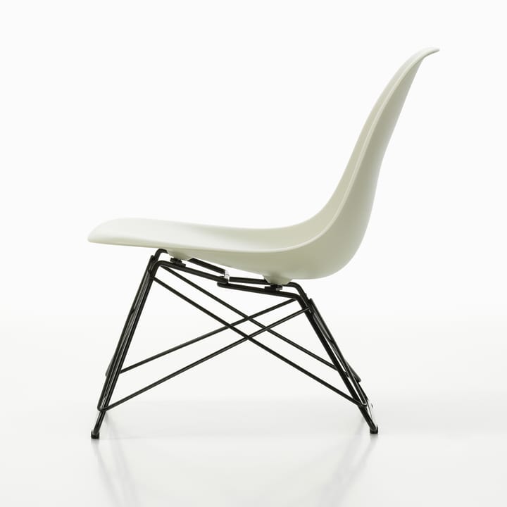 Eames Plastic Side Chair LSR loungestol, White-deep black Vitra