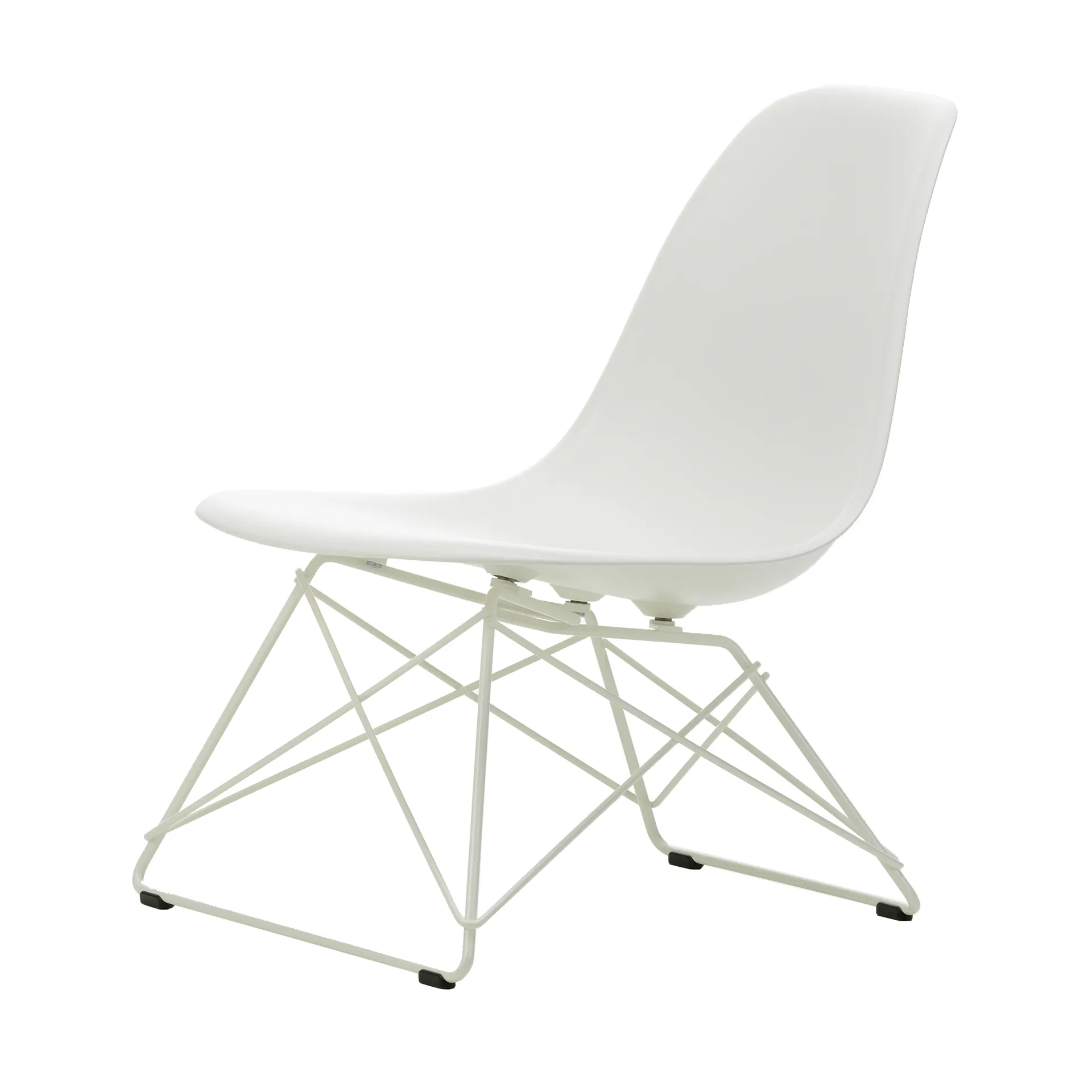 Eames Plastic Side Chair LSR loungestol, White-white Vitra