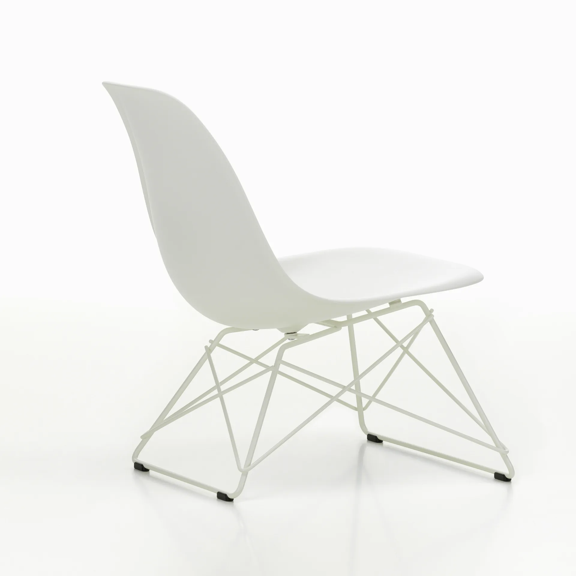 Eames Plastic Side Chair LSR loungestol, White-white Vitra