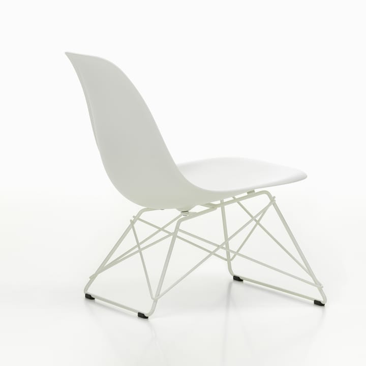 Eames Plastic Side Chair LSR loungestol, White-white Vitra