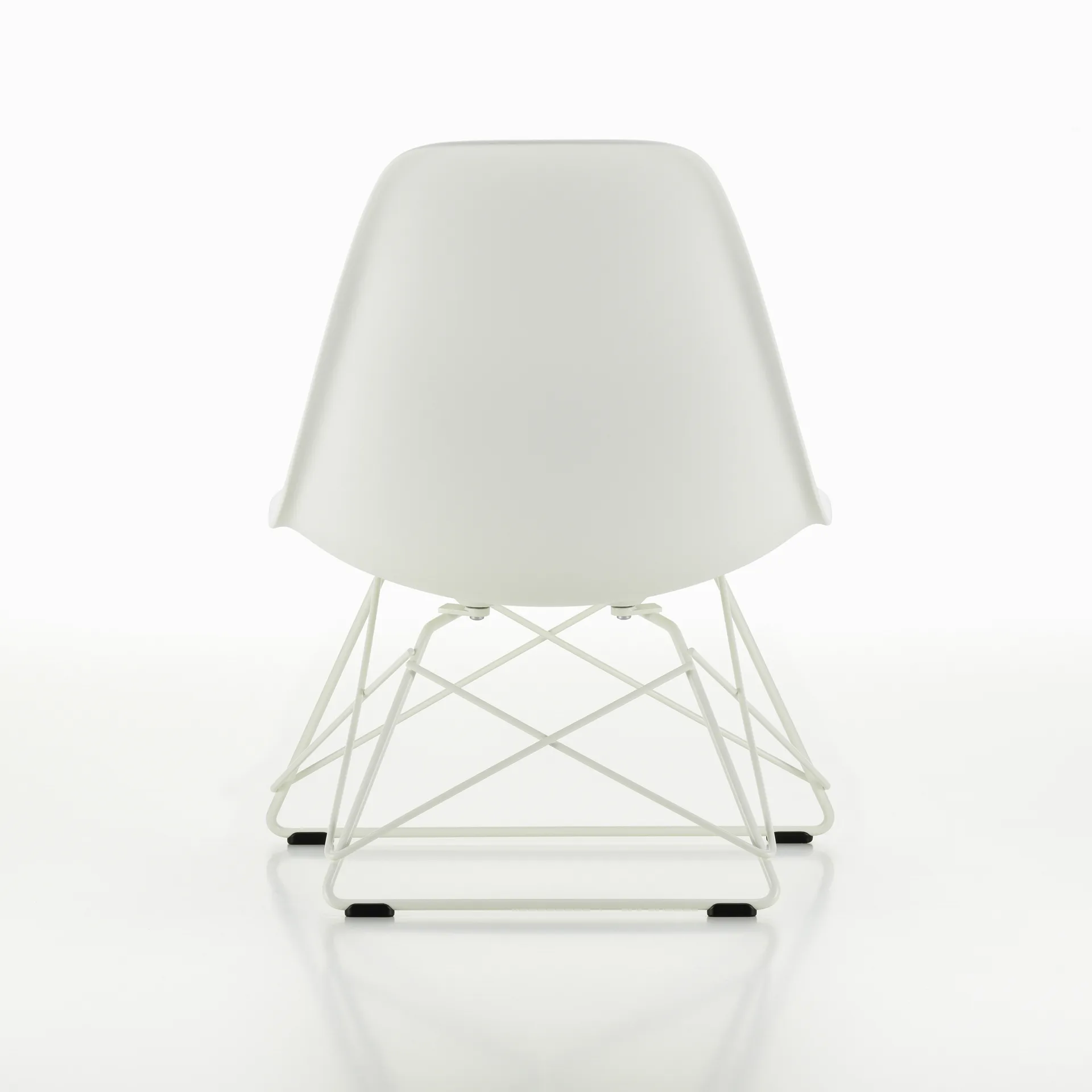 Eames Plastic Side Chair LSR loungestol, White-white Vitra