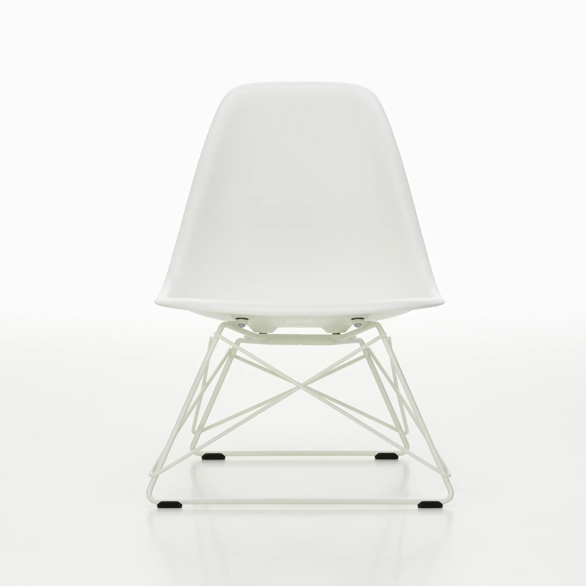 Eames Plastic Side Chair LSR loungestol, White-white Vitra