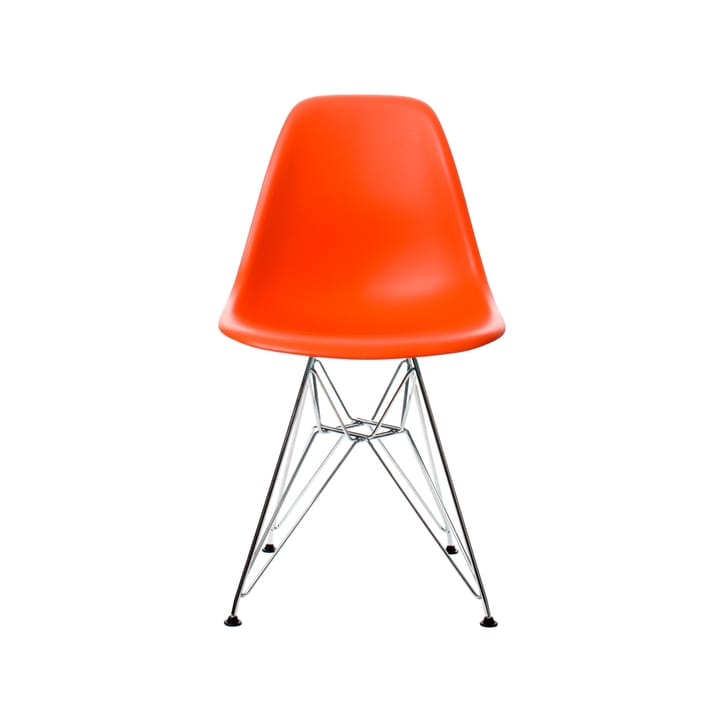 Eames Plastic Side Chair RE DSR stol - 03 poppy red-chrome - Vitra