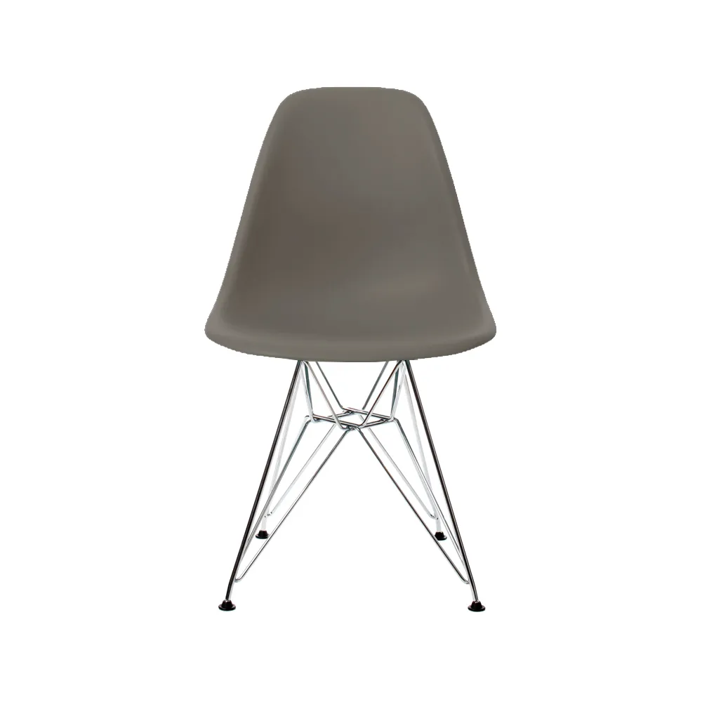 Eames Plastic Side Chair RE DSR stol, 56 granite grey-chrome Vitra