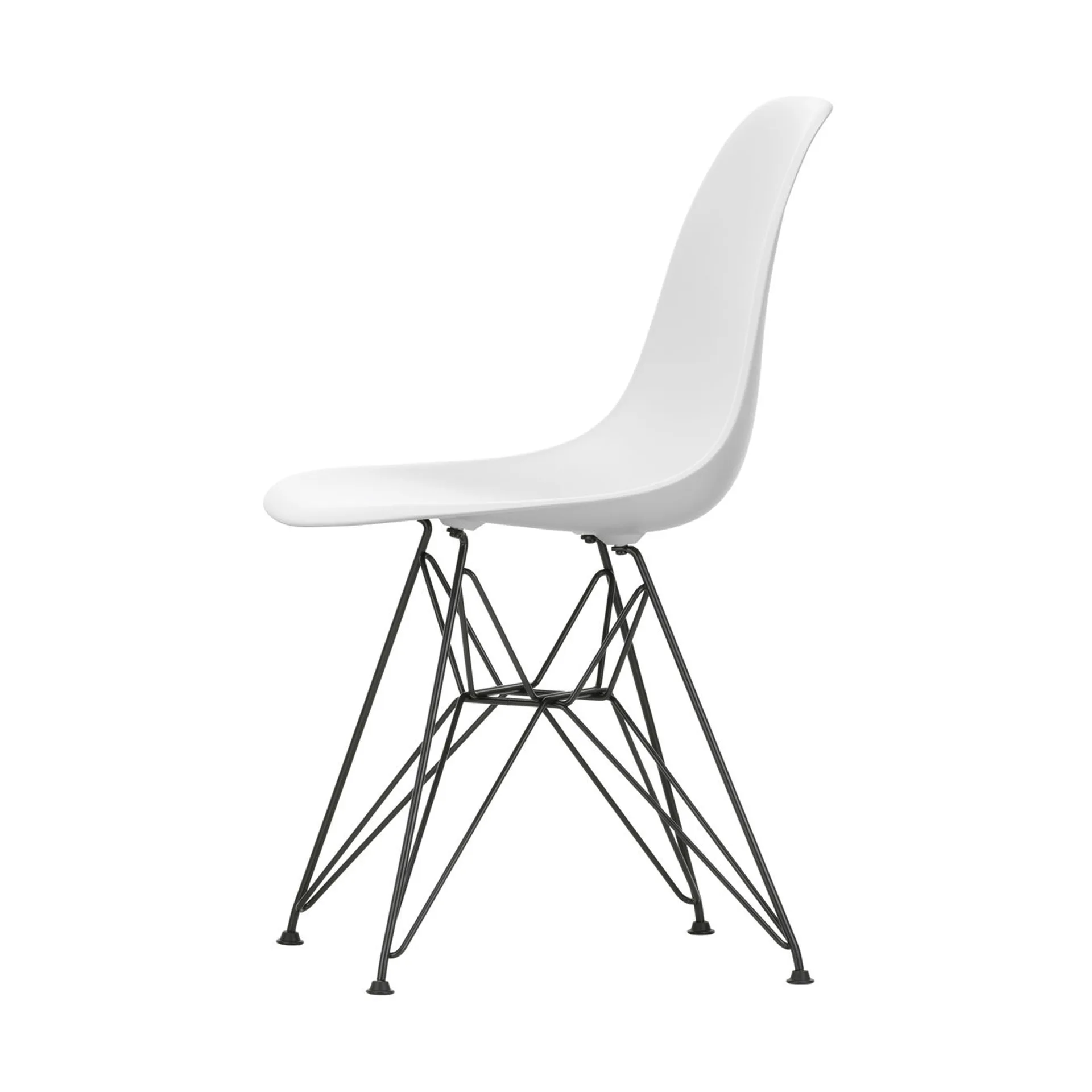 Eames Plastic Side Chair RE DSR stol, White-basic dark Vitra