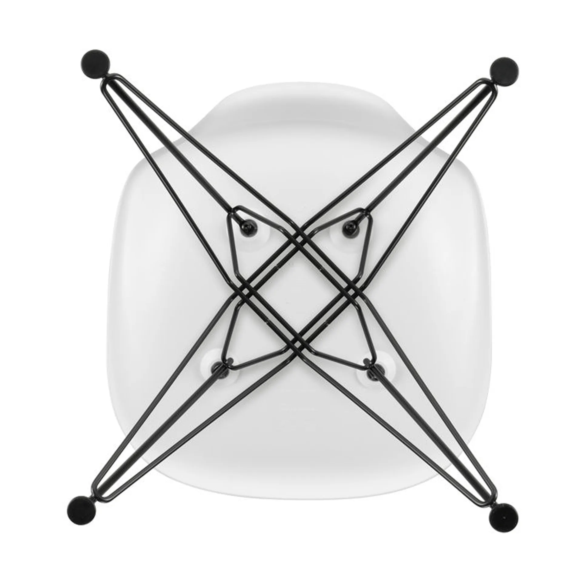 Eames Plastic Side Chair RE DSR stol, White-basic dark Vitra