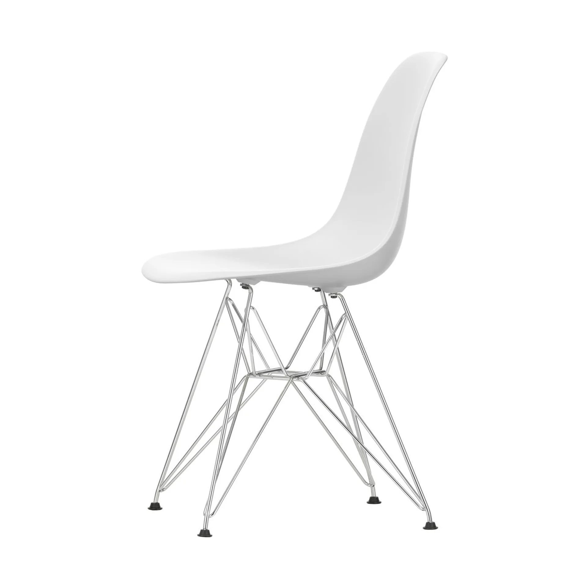 Eames Plastic Side Chair RE DSR stol, White-chrome Vitra