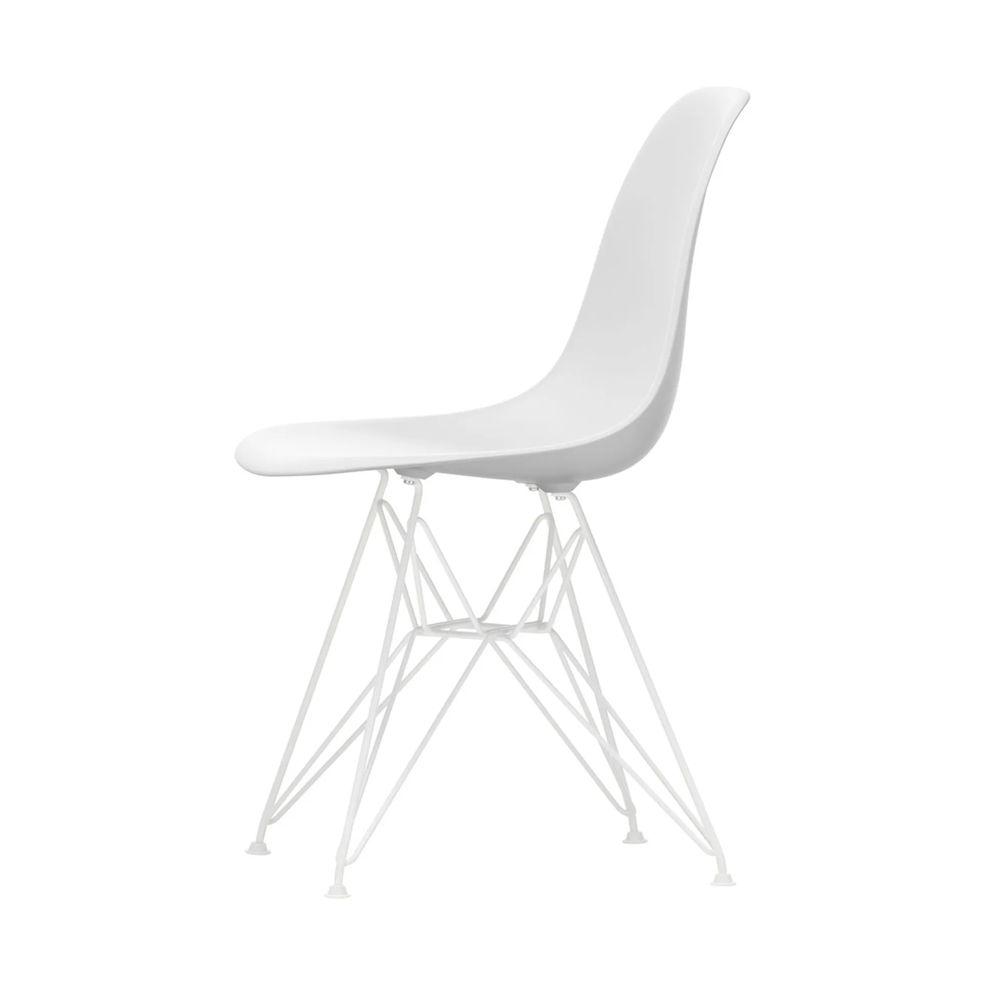 Eames Plastic Side Chair RE DSR stol, White-white Vitra