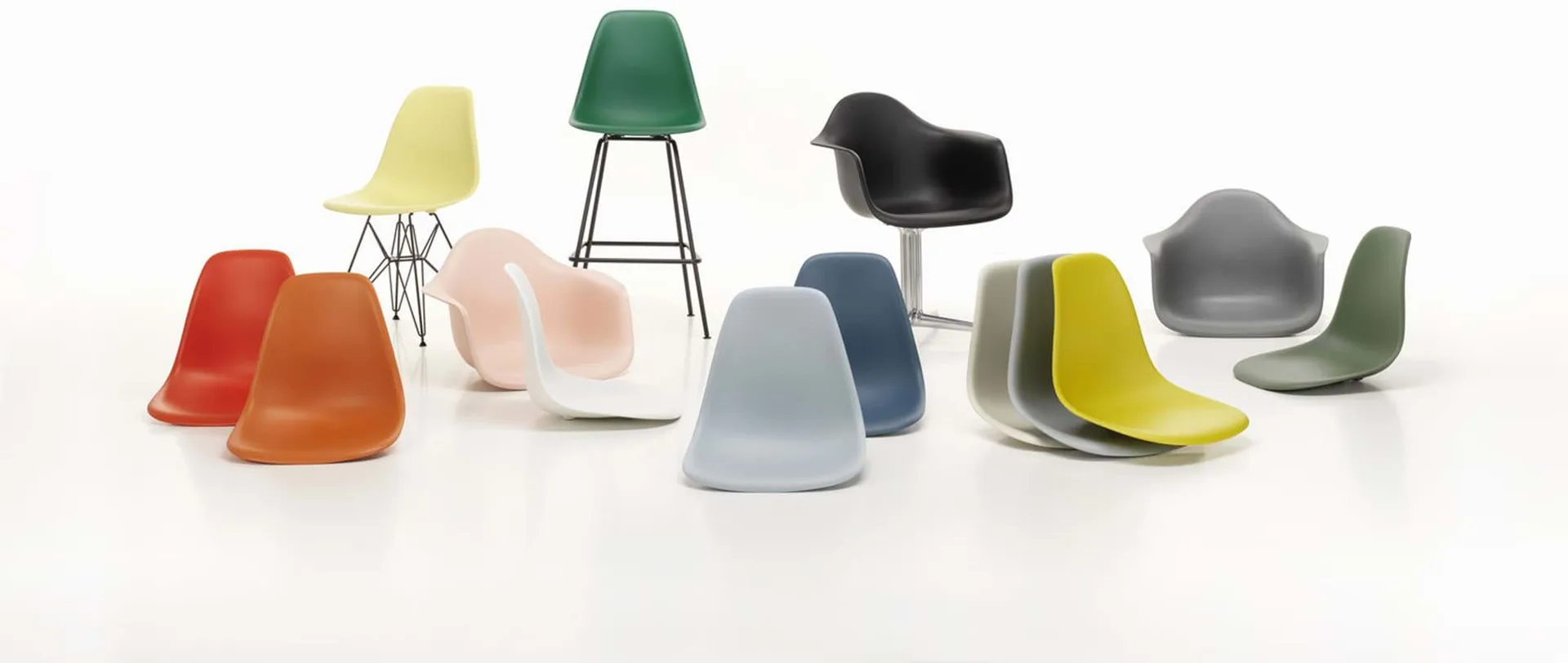 Eames Plastic Side Chair RE DSR stol, White-white Vitra