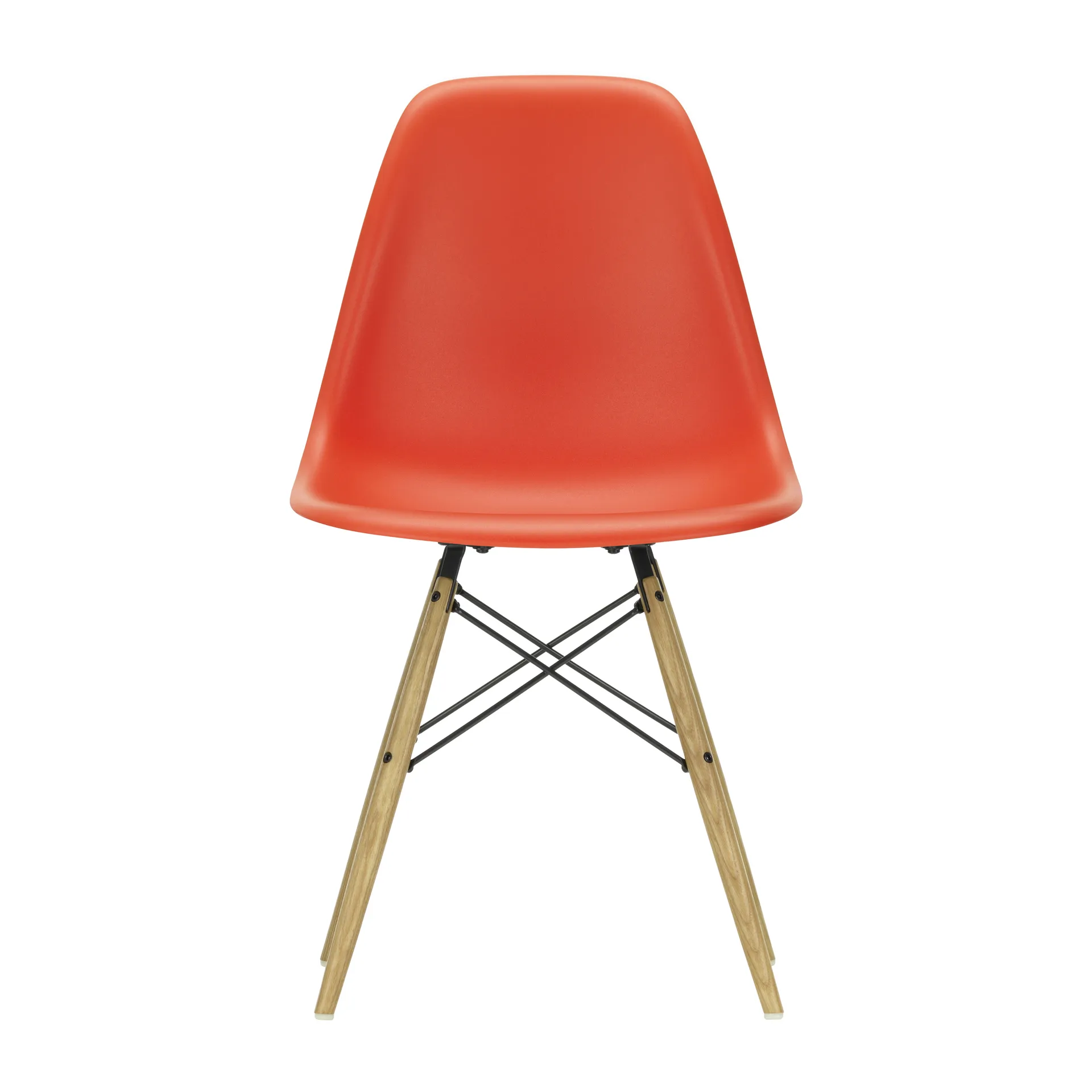 Eames Plastic Side Chair RE DSW stol, 03 poppy red-ash Vitra