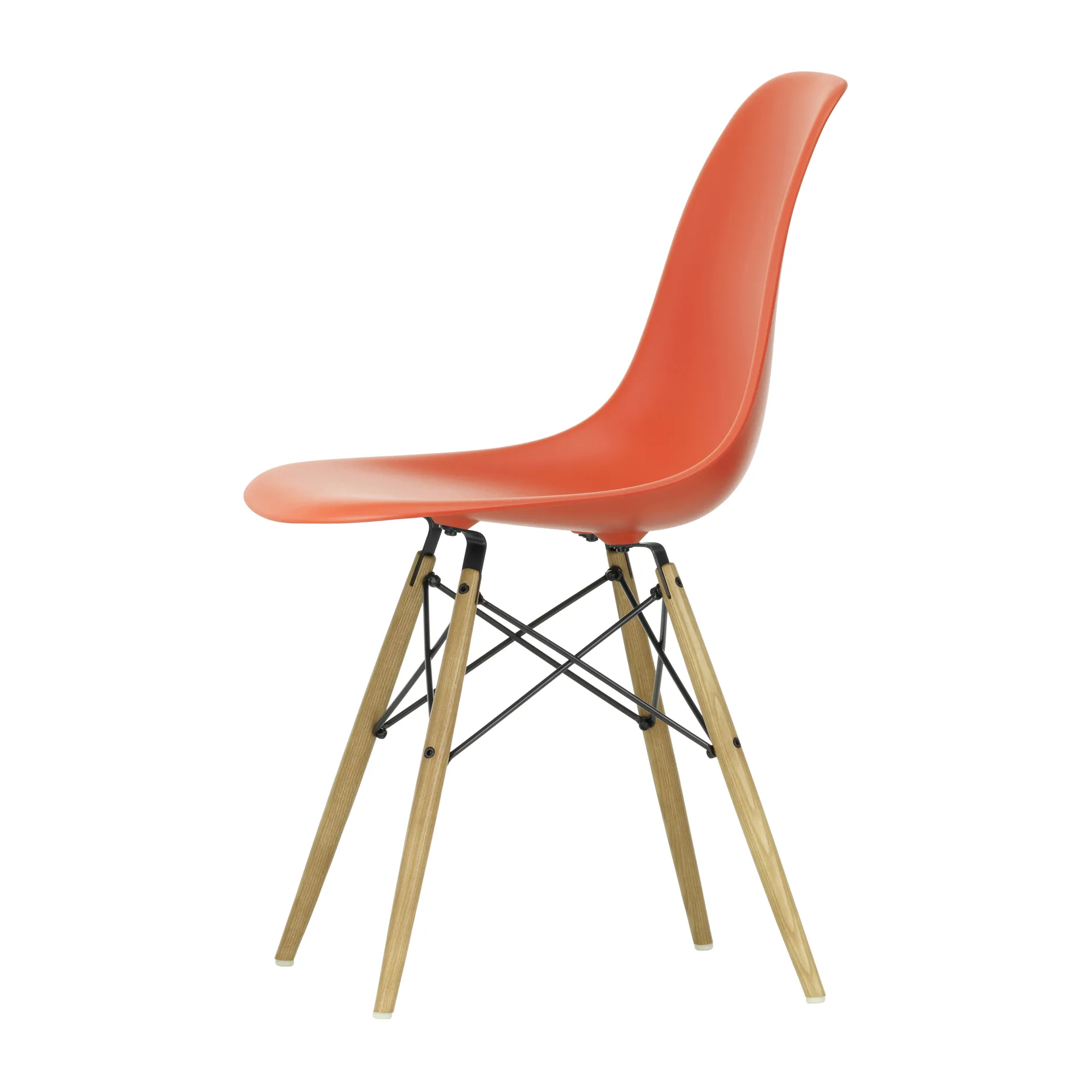 Eames Plastic Side Chair RE DSW stol, 03 poppy red-ash Vitra