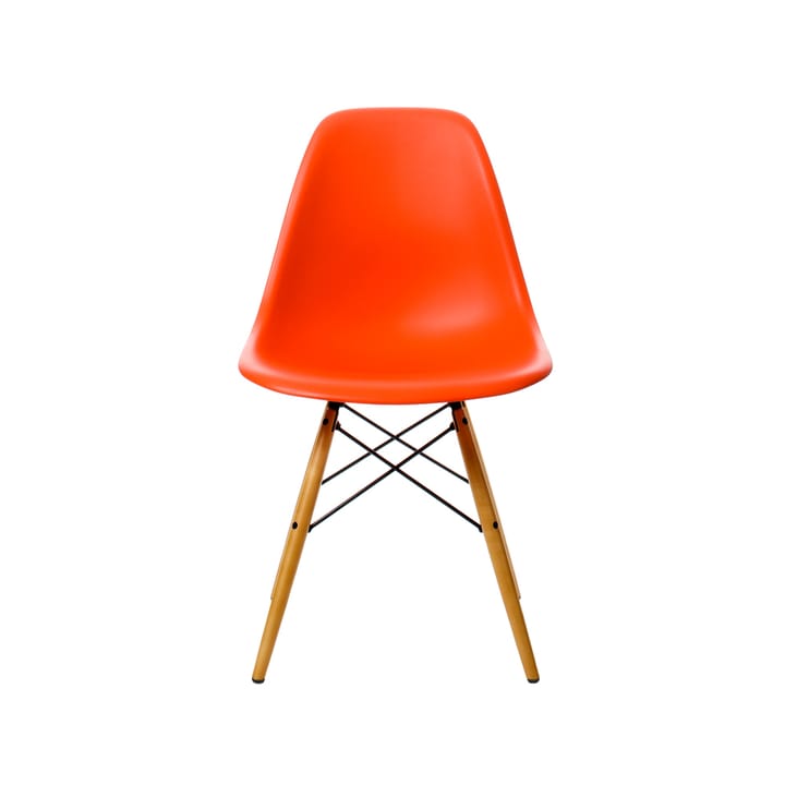 Eames Plastic Side Chair RE DSW stol - 03 poppy red-golden maple - Vitra